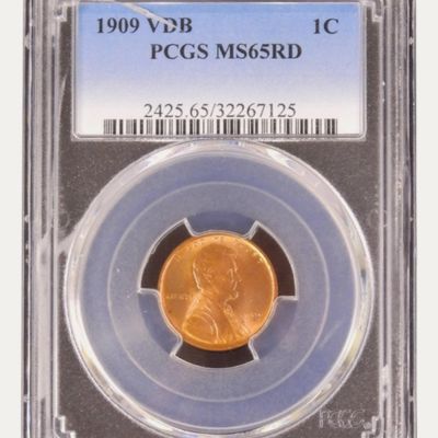 Sale Photo Thumbnail #2: 1909 VDB Lincoln Cent MS65 RD PCGS