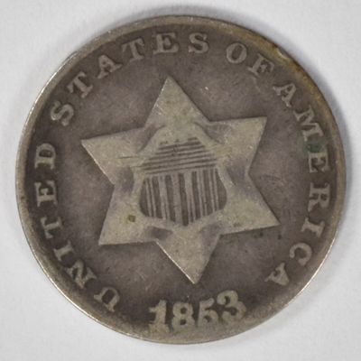 Sale Photo Thumbnail #129: 1853 3 Cent Silver
