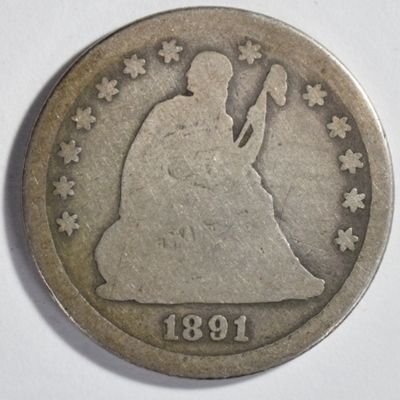 Sale Photo Thumbnail #155: 1891-O Seated Quarter, Rare Date