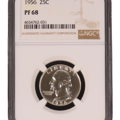 Sale Photo Thumbnail #15: 1956 Washington Quarter PF68 NGC