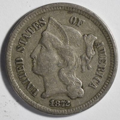 Sale Photo Thumbnail #328: 1872 3 cent Nickel