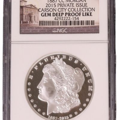 Sale Photo Thumbnail #282: 1887-CC Morgan 2015 Private Issue Gem DMPL NGC