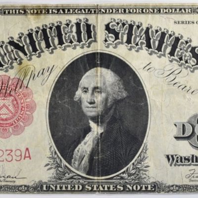 Sale Photo Thumbnail #93: 1917 $1 Legal Tender SN T44403239A