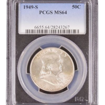 Sale Photo Thumbnail #22: 1949-S Franklin Half Dollar MS64 PCGS