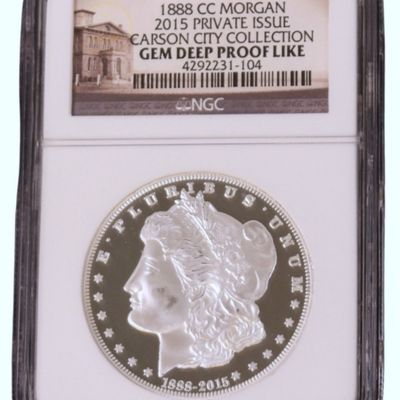 Sale Photo Thumbnail #82: 1888-CC Morgan 2015 Private Issue Gem Deep PL NGC