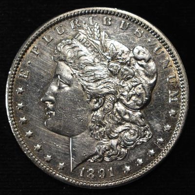 Sale Photo Thumbnail #232: 1891-CC MORGAN DOLLAR BU PL