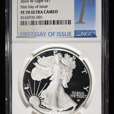 Sale Photo Thumbnail #107: 2024-W AMERICAN SILVER EAGLE NGC PF70 ULTRA CAMEO