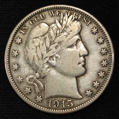 Sale Photo Thumbnail #194: 1915 BARBER HALF DOLLAR VF KEY DATE