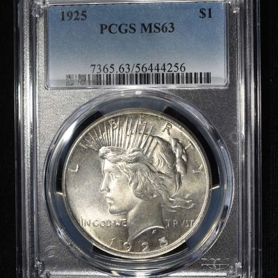 Sale Photo Thumbnail #250: 1925 PEACE DOLLAR PCGS MS-63