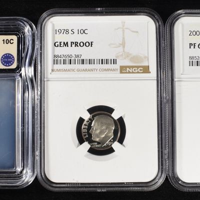 Sale Photo Thumbnail #174: (3) GRADED DIMES