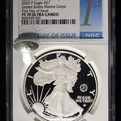 Sale Photo Thumbnail #19: 2025-P AMERICAN SILVER EAGLE PF 70 ULTRA CAMEO NGC
