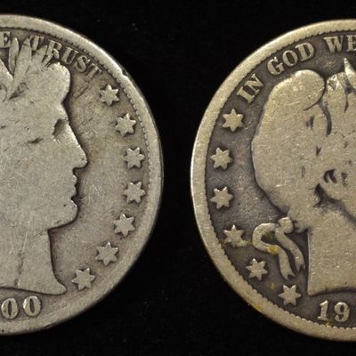 Sale Photo Thumbnail #56: 1900, 1901-O BARBER HALVES GOOD