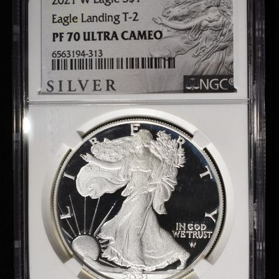Sale Photo Thumbnail #105: 2021-W T-2 PROOF SILVER EAGLE NGC PF70 ULTRA CAMEO