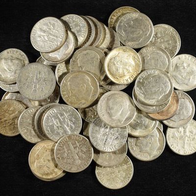 Sale Photo Thumbnail #121: (50) 90% SILVER ROOSEVELT DIME