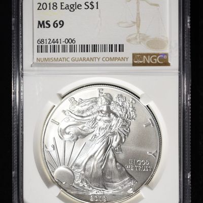 Sale Photo Thumbnail #15: 2018 AMERICAN SILVER EAGLE NGC MS69