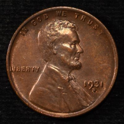 Sale Photo Thumbnail #161: 1931-D WHEAT CENT VERY CH BU NEAR GEM