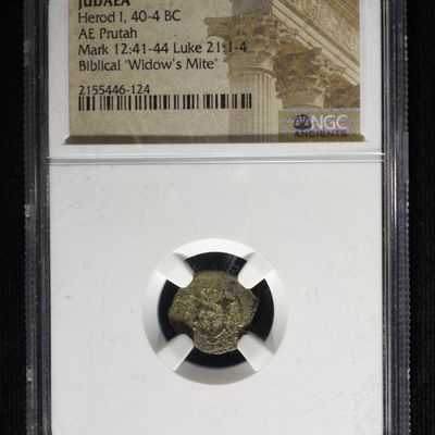 Sale Photo Thumbnail #270: HEROD I, 40-4 BC, AE PRUTAH NGC