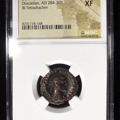 Sale Photo Thumbnail #280: AD 284-305 DIOCLETIAN BI TETRADRACHM NGC XF