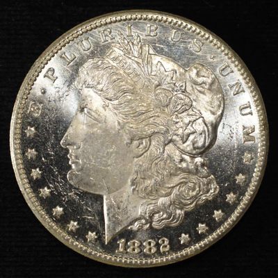 Sale Photo Thumbnail #219: 1882-CC MORGAN DOLLAR CH TO GEM BU DMPL