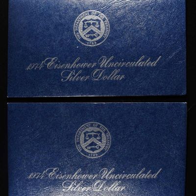 Sale Photo Thumbnail #321: (2) 1974 EISENHOWER UNC SILVER DOLLARS
