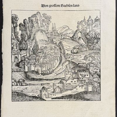 Schedel, pub. 1493 - View of Greater Saxony (Germany)