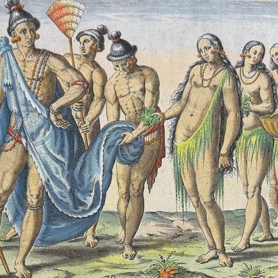 De Bry - Florida - The king and queen taking a walk for their amusement