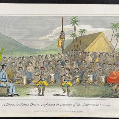 Ellis, Hawaii - A Hura, or Native Dance, performed in presence of the Governor at Kairua (Sandwich Islands)