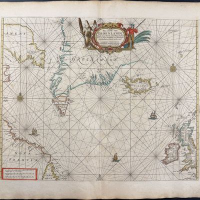 Doncker, pub. 1670 - Map of the Northern Atlantic, including Greenland, Iceland, etc.