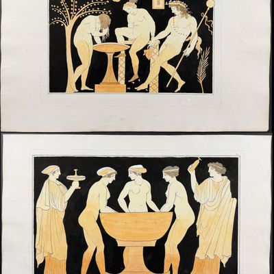 Hamilton - 4 Engravings of a Painting from a Grecian Vase