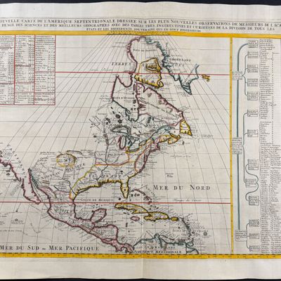 Chatelain - Map of North America with Great Lakes, Florida, Texas, Mexico, Lousiana, West Indies, California