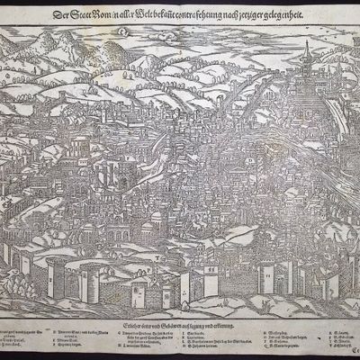 Munster, pub. 1578 - View of Rome, Italy