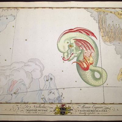 Bevis, Rare - Constellation or Star Chart of Delphinus (Dolphin)