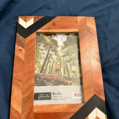 Green Tree Gallery 4x6 Wood Picture Frame Chevron Geometric Black White Hobby Lobby