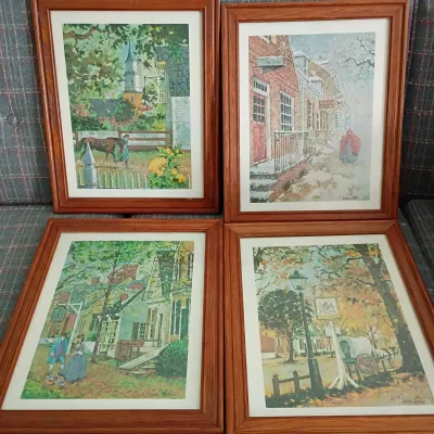 Colonial Williamsburg Series by Vernon Wooten  "Four Seasons" Framed Prints