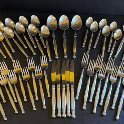 Oneida “Act II” Stainless Cutlery, Partial Set