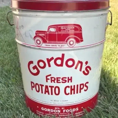 Large Vintage Potato Chip Tin
