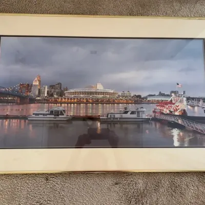 W.F.Schildman Framed Photo Of Cincinnati Riverfront In The 1970’s