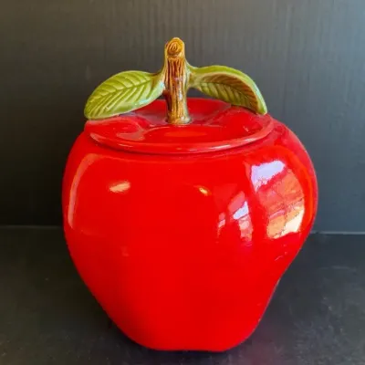 California Pottery Vintage Apple Cookie Jar