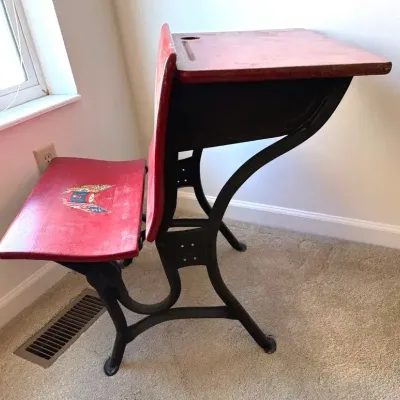 Antique American Seating Co. Painted School Desk