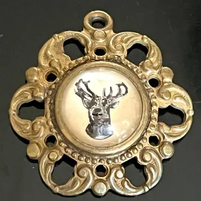 Antique B.P.O.E. Elks Masonic Brass and Celluloid Pendant 