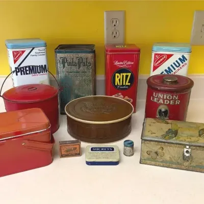 Vintage Advertising Tins + Plain Tins