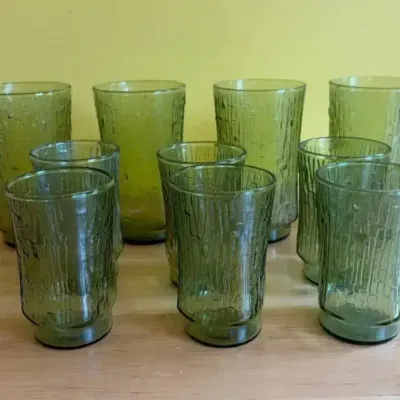 Anchor Hocking Vintage “Pagoda” Avocado Green Glassware