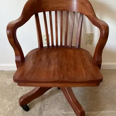 Vintage Oak Desk Chair 