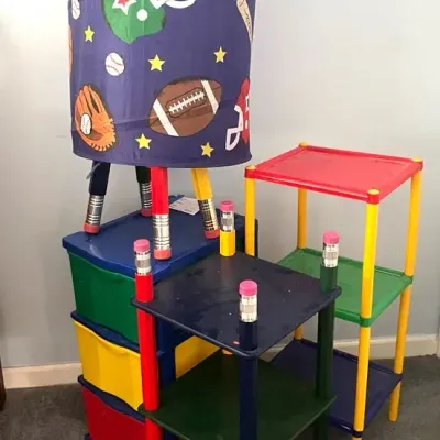 Colorful Children’s Storage Drawers, Stool and Shelves