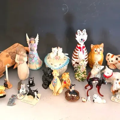 Cat Figurine Collection With Jim Shore, Willow Tree, Nesting Cat Doll, +
