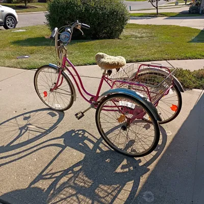 Vintage Pink Schwinn Town and Country 3 Speed 3 Wheel Bicycle 
