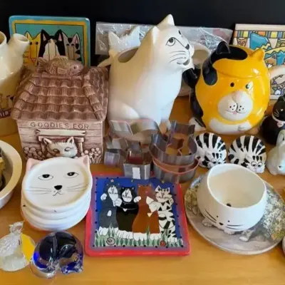 Ceramic Kitchen Cat Decor, New And Vintage