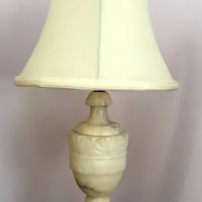Vintage Carved Alabaster Urn Style Table Lamp