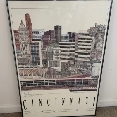 Signed Dale Gallis Cincinnati Poster 1989