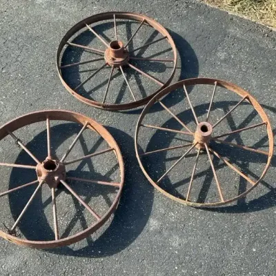 24” Antique Metal Wheels